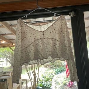 White Blouse with Red Flowers